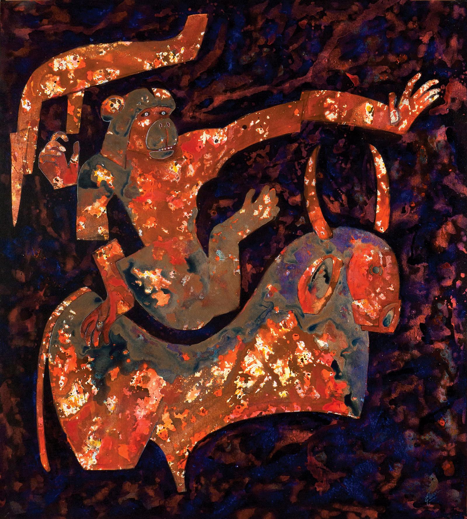 Allegorical period painting, 1990s — Deepak Shinde