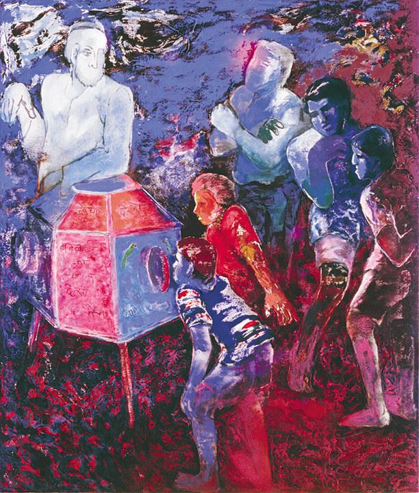 Figuration period painting, 1980s — Deepak Shinde