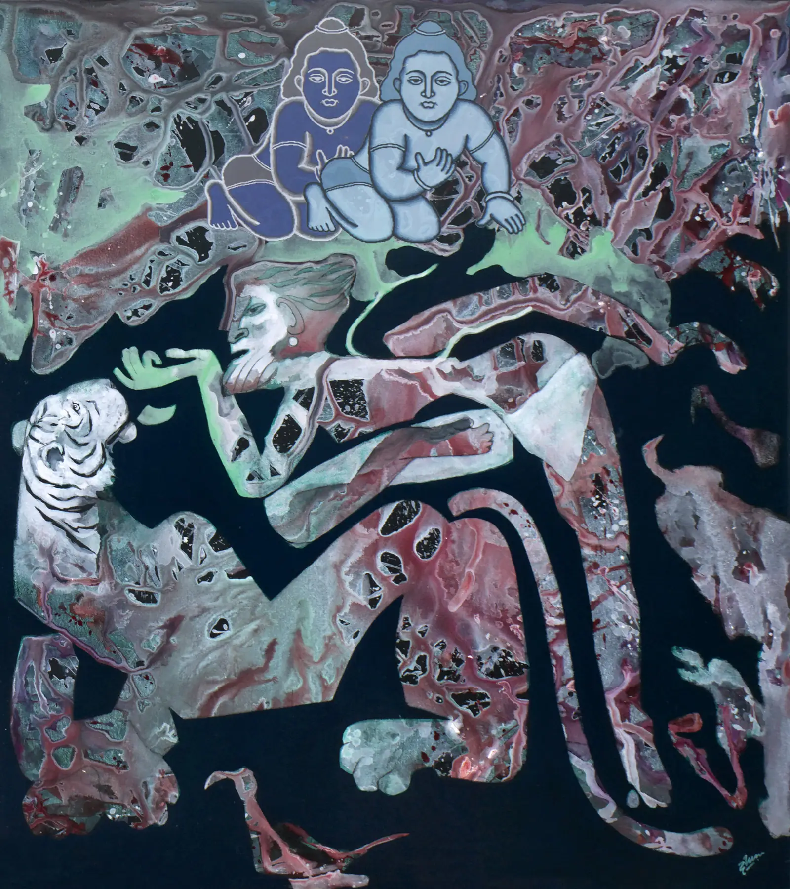 Painting from Deepak Shinde’s coexistence cycle, 2004–2013